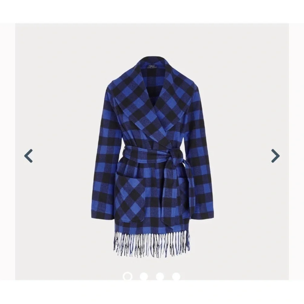 Ralph Lauren Blue and Black Checkered Coat - Picture 5 of 7